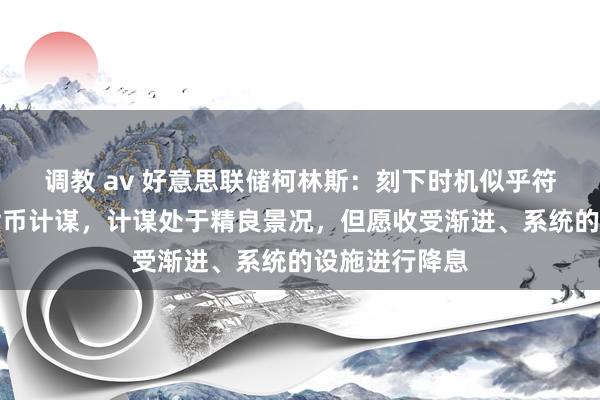 调教 av 好意思联储柯林斯：刻下时机似乎符合开动削弱货币计谋，计谋处于精良景况，但愿收受渐进、系统的设施进行降息