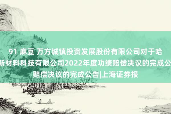 91 麻豆 万方城镇投资发展股份有限公司对于哈尔滨铸鼎工大新材料科技有限公司2022年度功绩赔偿决议的完成公告|上海证券报